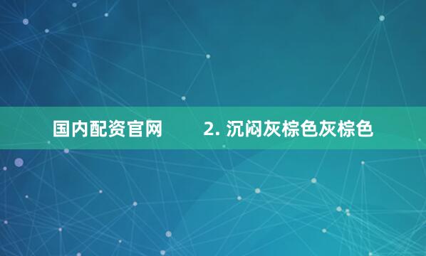 国内配资官网        2. 沉闷灰棕色灰棕色
